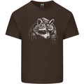 A Raccoon with an Eyepatch Mens Cotton T-Shirt Tee Top Dark Chocolate