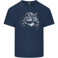 A Raccoon with an Eyepatch Mens Cotton T-Shirt Tee Top Navy Blue