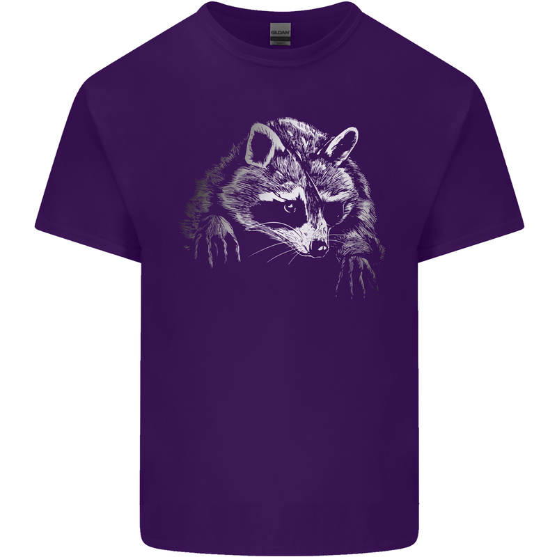 A Raccoon with an Eyepatch Mens Cotton T-Shirt Tee Top Purple