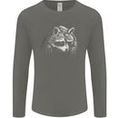 A Raccoon with an Eyepatch Mens Long Sleeve T-Shirt Charcoal