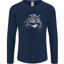 A Raccoon with an Eyepatch Mens Long Sleeve T-Shirt Navy Blue