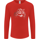 A Raccoon with an Eyepatch Mens Long Sleeve T-Shirt Red