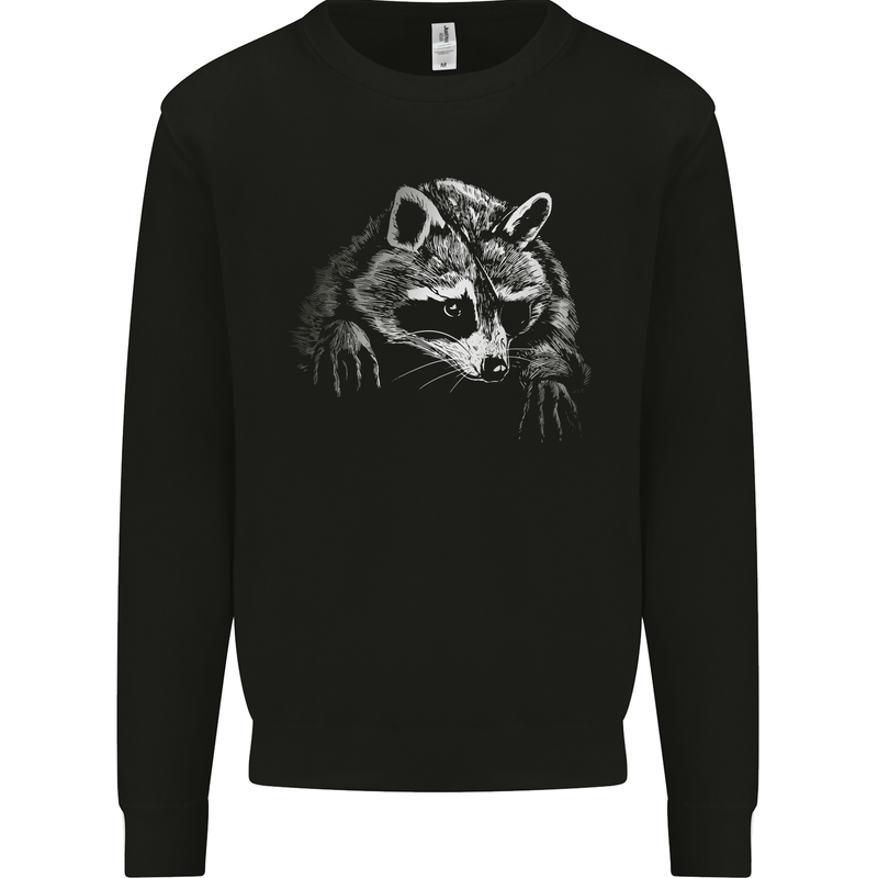 A Raccoon with an Eyepatch Mens Sweatshirt Jumper Black