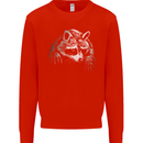 A Raccoon with an Eyepatch Mens Sweatshirt Jumper Bright Red