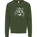 A Raccoon with an Eyepatch Mens Sweatshirt Jumper Forest Green