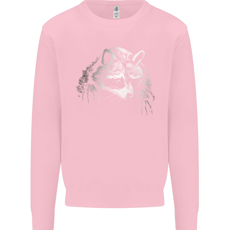 A Raccoon with an Eyepatch Mens Sweatshirt Jumper Light Pink