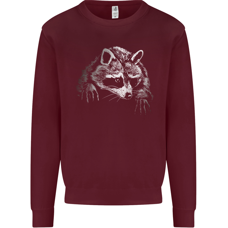 A Raccoon with an Eyepatch Mens Sweatshirt Jumper Maroon
