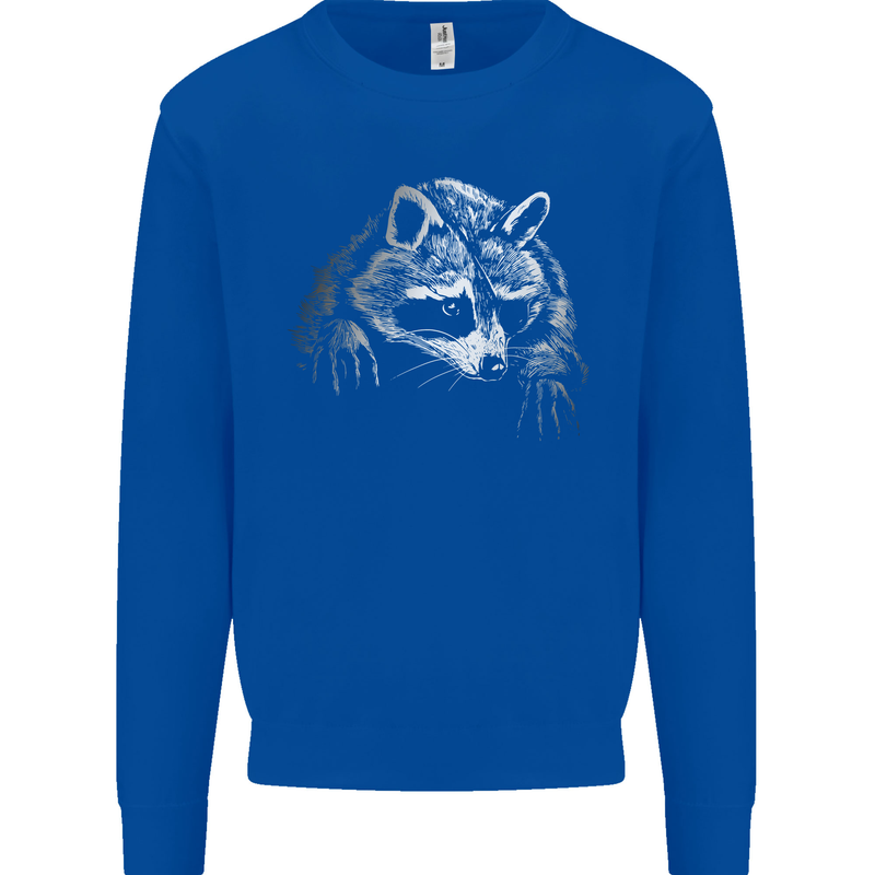 A Raccoon with an Eyepatch Mens Sweatshirt Jumper Royal Blue