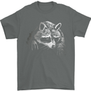 A Raccoon with an Eyepatch Mens T-Shirt Cotton Gildan Charcoal