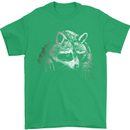 A Raccoon with an Eyepatch Mens T-Shirt Cotton Gildan Irish Green