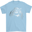 A Raccoon with an Eyepatch Mens T-Shirt Cotton Gildan Light Blue