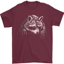 A Raccoon with an Eyepatch Mens T-Shirt Cotton Gildan Maroon