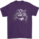 A Raccoon with an Eyepatch Mens T-Shirt Cotton Gildan Purple