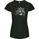 A Raccoon with an Eyepatch Womens Petite Cut T-Shirt Black