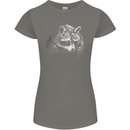 A Raccoon with an Eyepatch Womens Petite Cut T-Shirt Charcoal
