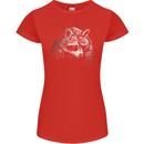 A Raccoon with an Eyepatch Womens Petite Cut T-Shirt Red