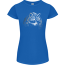 A Raccoon with an Eyepatch Womens Petite Cut T-Shirt Royal Blue