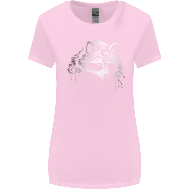 A Raccoon with an Eyepatch Womens Wider Cut T-Shirt Light Pink