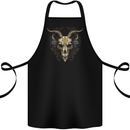 A Ram Skull Gothic Goth Heavy Metal Rock Cotton Apron 100% Organic Black