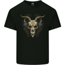 A Ram Skull Gothic Goth Heavy Metal Rock Kids T-Shirt Childrens Black