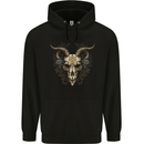A Ram Skull Gothic Goth Heavy Metal Rock Mens 80% Cotton Hoodie Black