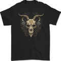 A Ram Skull Gothic Goth Heavy Metal Rock Mens Gildan Cotton T-Shirt Black