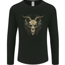 A Ram Skull Gothic Goth Heavy Metal Rock Mens Long Sleeve T-Shirt Black