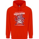 A Rat Born To Be a Unicorn Funny Childrens Kids Hoodie Bright Red