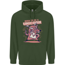 A Rat Born To Be a Unicorn Funny Childrens Kids Hoodie Forest Green