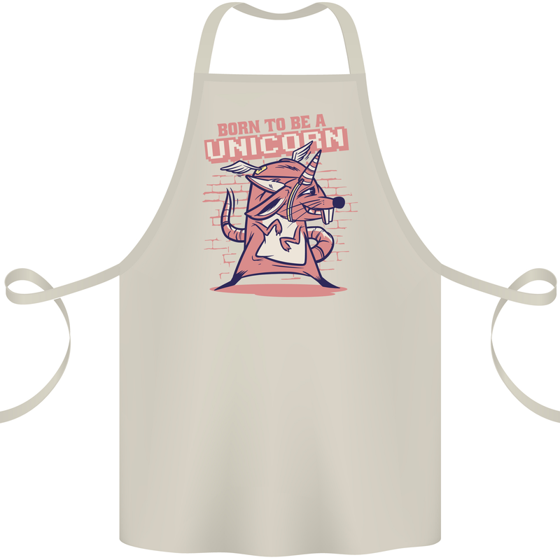 A Rat Born To Be a Unicorn Funny Cotton Apron 100% Organic Natural