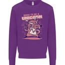 A Rat Born To Be a Unicorn Funny Kids Sweatshirt Jumper Purple