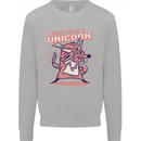 A Rat Born To Be a Unicorn Funny Kids Sweatshirt Jumper Sports Grey