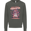 A Rat Born To Be a Unicorn Funny Kids Sweatshirt Jumper Storm Grey