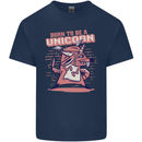 A Rat Born To Be a Unicorn Funny Kids T-Shirt Childrens Navy Blue