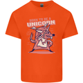 A Rat Born To Be a Unicorn Funny Kids T-Shirt Childrens Orange