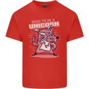 A Rat Born To Be a Unicorn Funny Kids T-Shirt Childrens Red