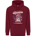 A Rat Born To Be a Unicorn Funny Mens 80% Cotton Hoodie Maroon