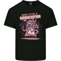 A Rat Born To Be a Unicorn Funny Mens Cotton T-Shirt Tee Top Black