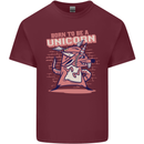 A Rat Born To Be a Unicorn Funny Mens Cotton T-Shirt Tee Top Maroon