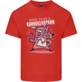 A Rat Born To Be a Unicorn Funny Mens Cotton T-Shirt Tee Top Red