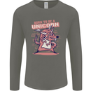 A Rat Born To Be a Unicorn Funny Mens Long Sleeve T-Shirt Charcoal