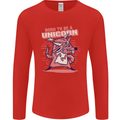A Rat Born To Be a Unicorn Funny Mens Long Sleeve T-Shirt Red