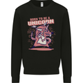 A Rat Born To Be a Unicorn Funny Mens Sweatshirt Jumper Black