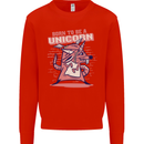 A Rat Born To Be a Unicorn Funny Mens Sweatshirt Jumper Bright Red