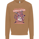 A Rat Born To Be a Unicorn Funny Mens Sweatshirt Jumper Caramel Latte