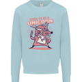 A Rat Born To Be a Unicorn Funny Mens Sweatshirt Jumper Light Blue