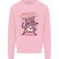 A Rat Born To Be a Unicorn Funny Mens Sweatshirt Jumper Light Pink