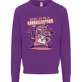 A Rat Born To Be a Unicorn Funny Mens Sweatshirt Jumper Purple