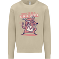 A Rat Born To Be a Unicorn Funny Mens Sweatshirt Jumper Sand