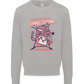 A Rat Born To Be a Unicorn Funny Mens Sweatshirt Jumper Sports Grey